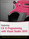 Imagen de portada para Beginning Visual C# 2015 Programming